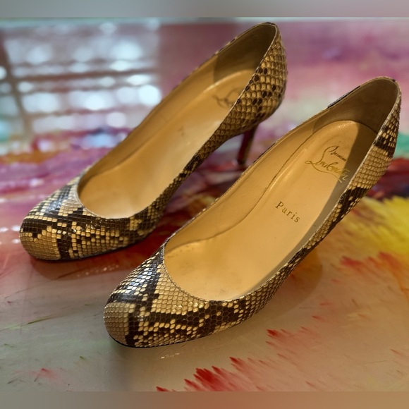 CHRISTIAN LOUBIUTIN Snakeskin Animal Print Pumps - Picture 3 of 12